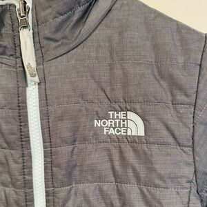 Girls North Face Reversible Jacket in Gray/Blue